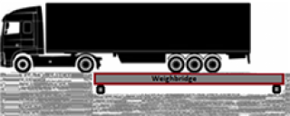 Truck and trailer coupled, with only the trailer on the weighbridge